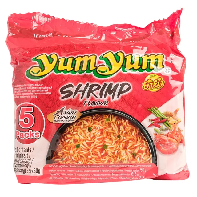 Noodles Yum Yum garnaal bami 5pack 5x60gr