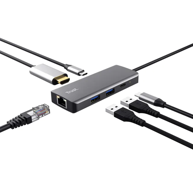 Adapter Trust Dalyx 6-in-1 USB-C multipoort