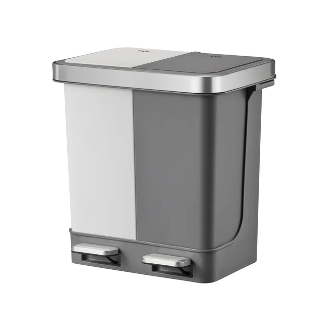 Pedaalemmer EKO Hana Duo Recy 2x10l grijs wit