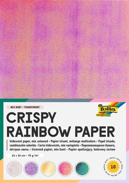 Regenboogpap Folia 23x33cm iriserend 75gr 10v ass