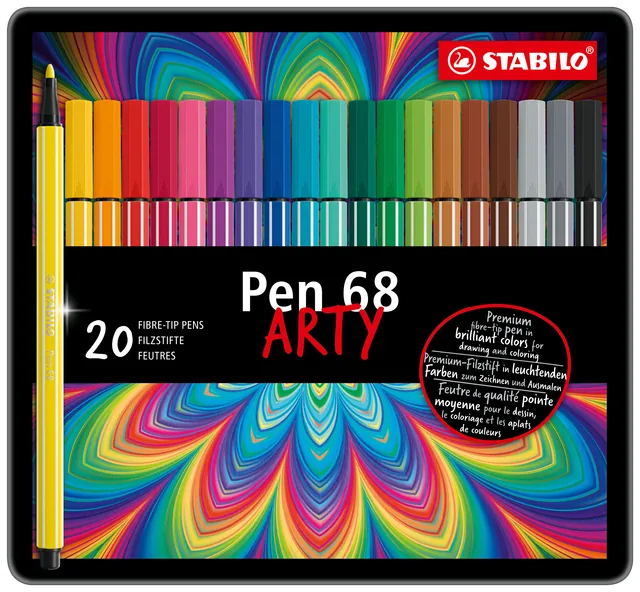 Viltstift STABILO Pen 68/20 Arty M ass 20st