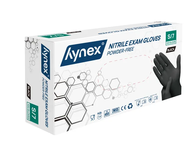 Handschoen Hynex nitril S 100st zwart
