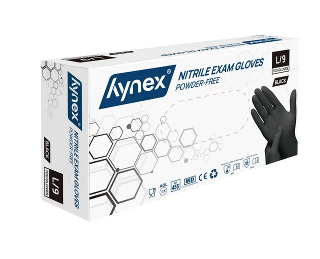 Handschoen Hynex nitril L 100st zwart