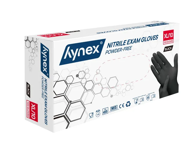 Handschoen Hynex nitril XL 100st zwart