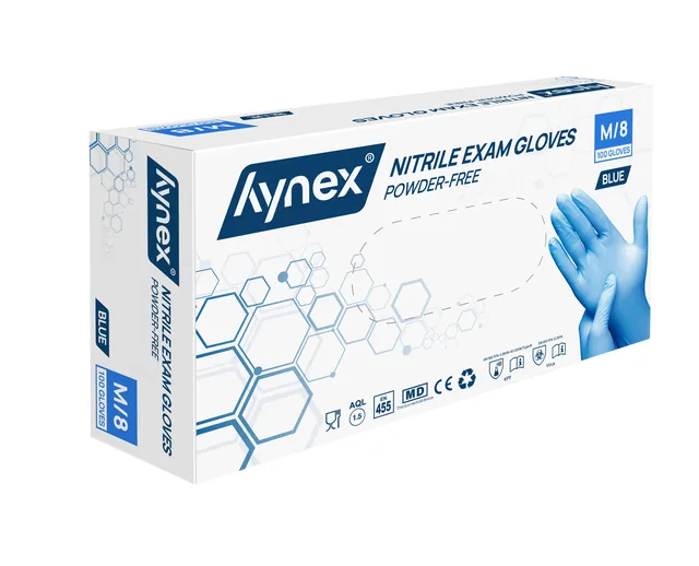 Handschoen Hynex nitril M 100st blauw