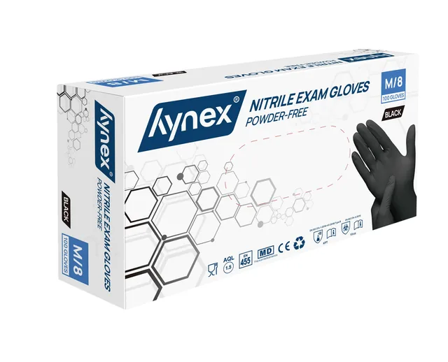 Handschoen Hynex nitril M 100st zwart