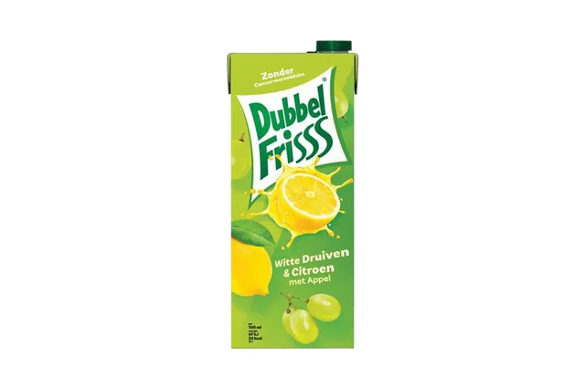 Fruitdrank DubbelFrisss witte druif citroen 1500ml