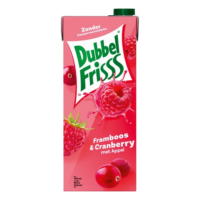 Fruitdrank DubbelFrisss framboos zwarte bes 1500ml