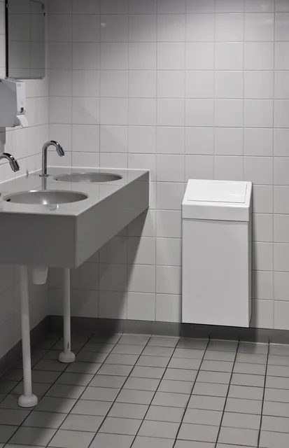 Afvalbak Vepa Bins met pushdeksel 50 liter wit