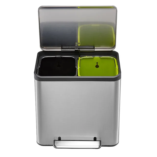 Pedaalemmer EKO EcoCasa Recycler 15+15 liter rvs