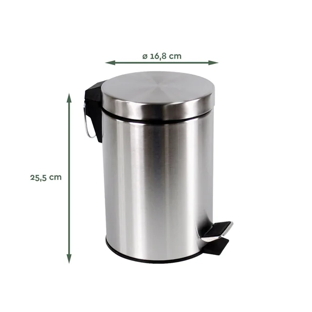Pedaalemmer BRASQ 3 liter rvs