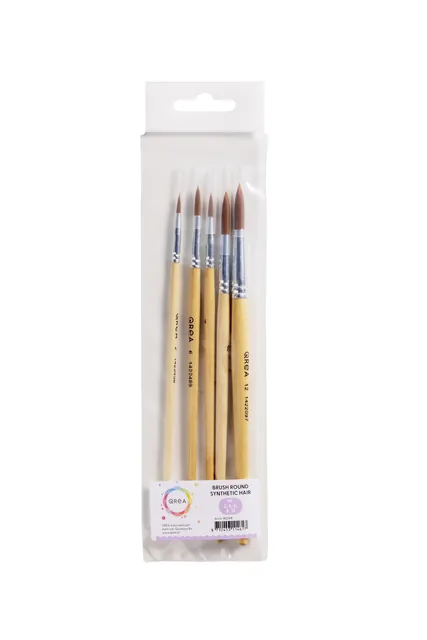Penseel Qrea synthetisch haar  set à 5 breedtes