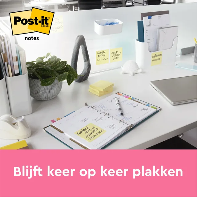 Memoblok 3M Post-it 655 76x127mm geel 16+4 gratis