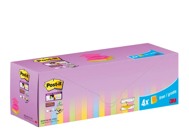 Memoblok 3M Post-it Z-Note R330 SS 76x76mm assorti