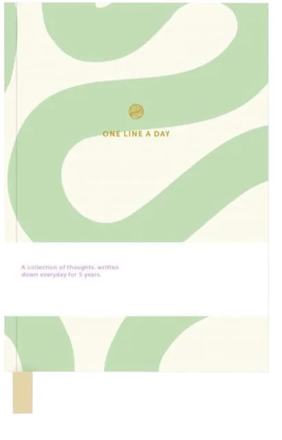 Notitieboek One Line A Day Flow groen/ wit