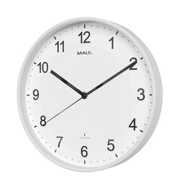 Wandklok MAUL Sprint RC Ø30x5cm kunststof wit/wit