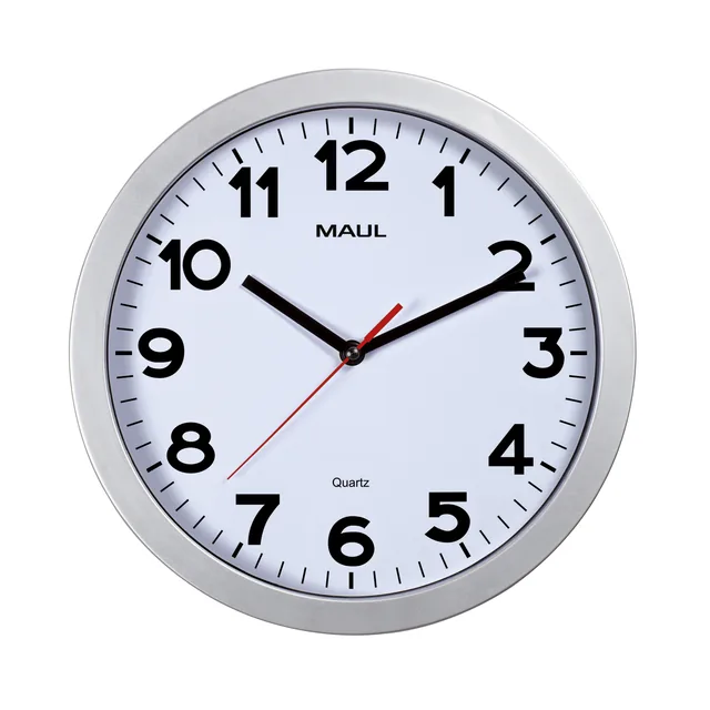 Wandklok MAUL Step Quartz Ø30x5cm kunstst zil/wit