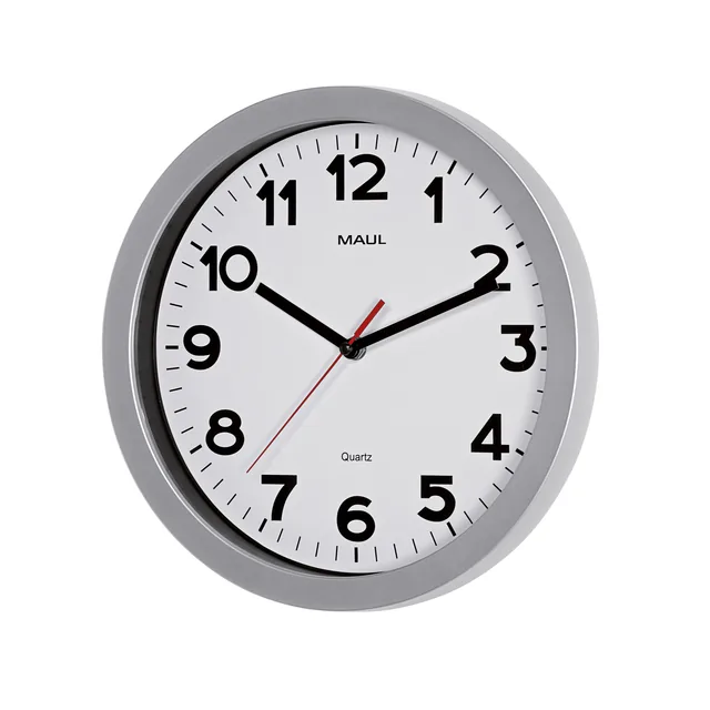 Wandklok MAUL Step Quartz Ø30x5cm kunstst zil/wit