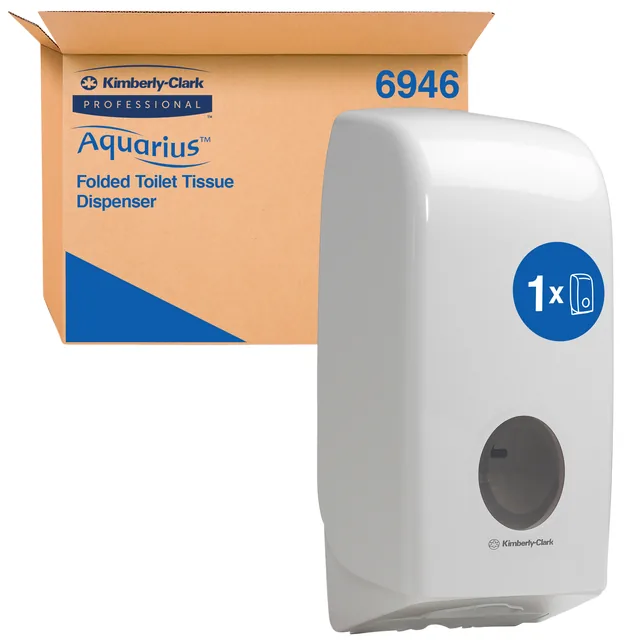 Toiletpapierdispenser Kimberly Clark gevouwen wit