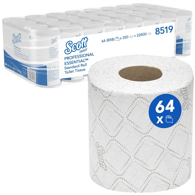 Toiletpapier Scott Essential 2laags 350 vel wit