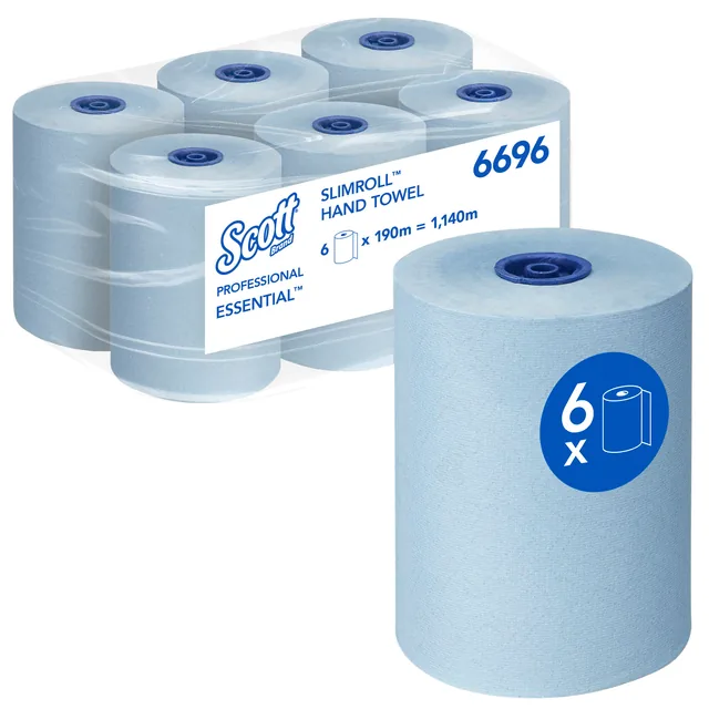 Handdoekrol Scott Slimroll 1laags 190m blauw