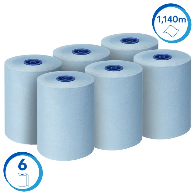 Handdoekrol Scott Slimroll 1laags 190m blauw
