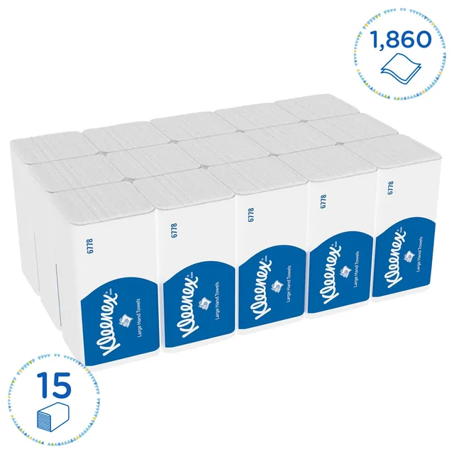 Handdoek Kleenex Ultra 2laags 215x318mm wit 6778