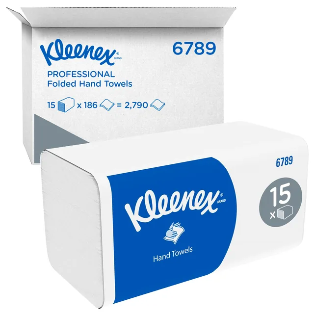 Handdoek Kleenex 2laags 215x212mm 15x186 vel wit