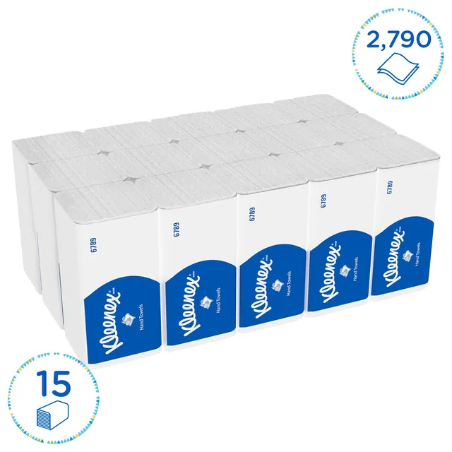 Handdoek Kleenex 2laags 215x212mm 15x186 vel wit