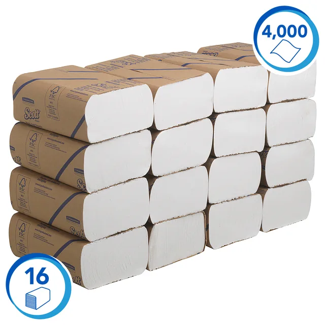 Handdoek Scott 1laags 203x240mm wit