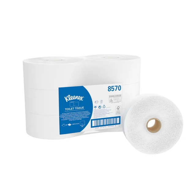 Toiletpapier Kleenex jumbo 2laags 190m wit