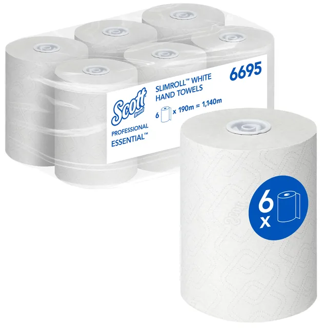 Handdoekrol Scott Slimroll 1laags 190m wit 6695