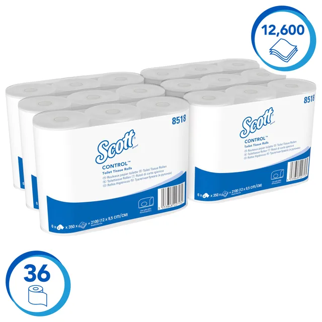 Toiletpapier Scott Control 3laags 350 vel wit