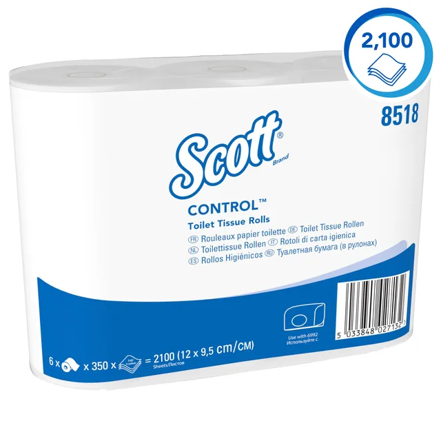 Toiletpapier Scott Control 3laags 350 vel wit