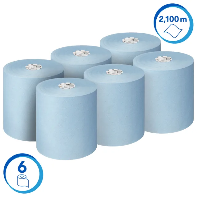 Handdoekrol Scott 1laags 350m blauw