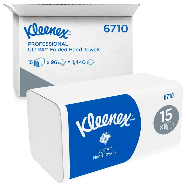Handdoek Kleenex Ultra 3laags 215x318mm wit 6710