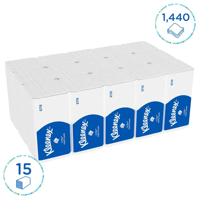 Handdoek Kleenex Ultra 3laags 215x318mm wit 6710