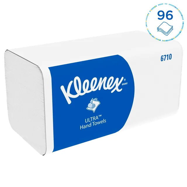 Handdoek Kleenex Ultra 3laags 215x318mm wit 6710