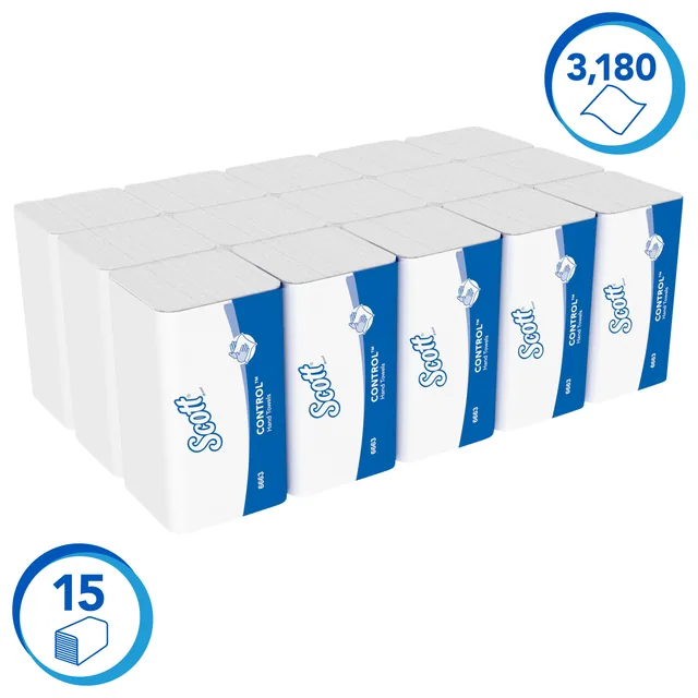 Handdoek Scott Control 1laags 215x315mm wit
