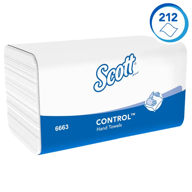 Handdoek Scott Control 1laags 215x315mm wit