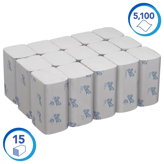 Handdoek Scott Essential 1laags 200x212mm wit