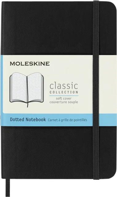 Notitieboek Moleskine pocket 90x140 dots sc zw