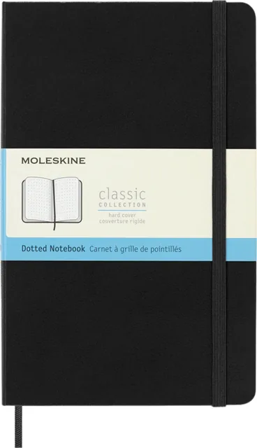 Notitieboek Moleskine large 130x210 dots hc zw