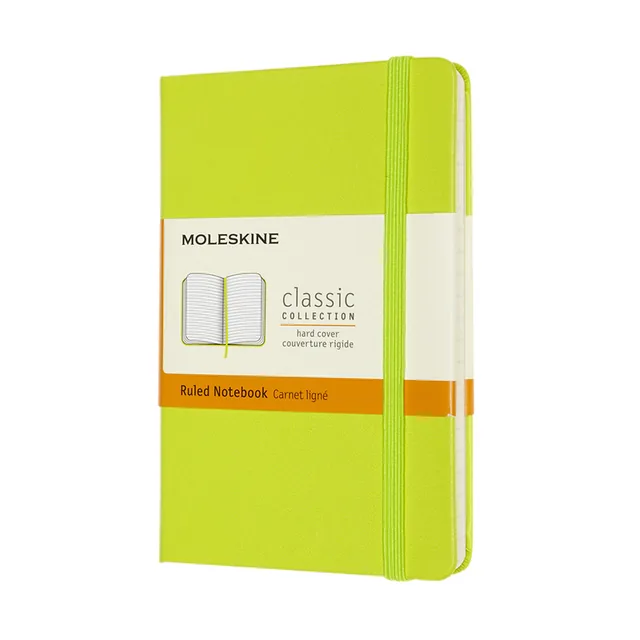 Notitieboek Moleskine pocket 90x140 ln hc lem gn