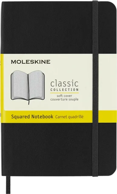 Notitieboek Moleskine pocket 90x140 ruit 5x5 sc zw