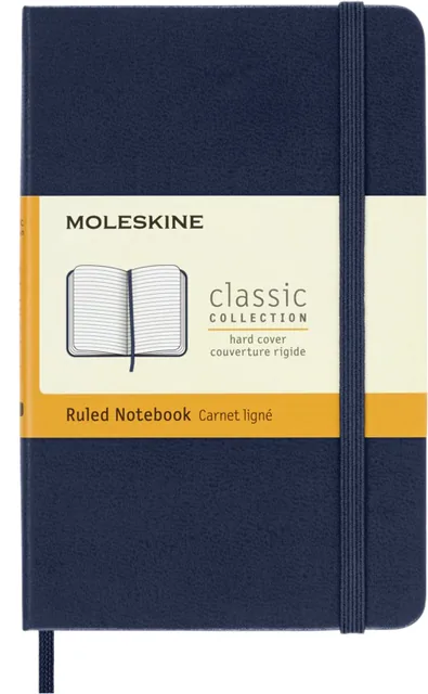 Notitieboek Moleskine pocket 90x140 ln hc sapp bl