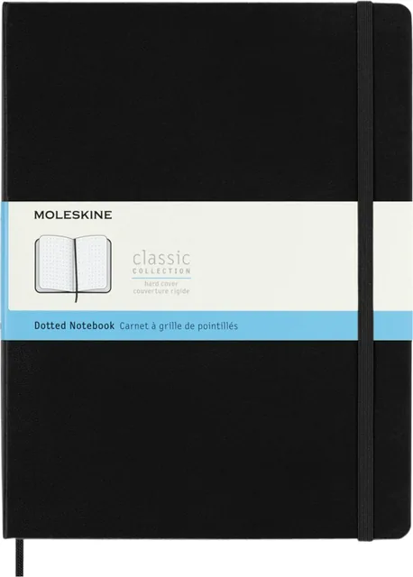 Notitieboek Moleskine XL 190x250 dots hc zw