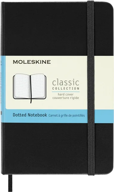 Notitieboek Moleskine pocket 90x140 dots hc zw