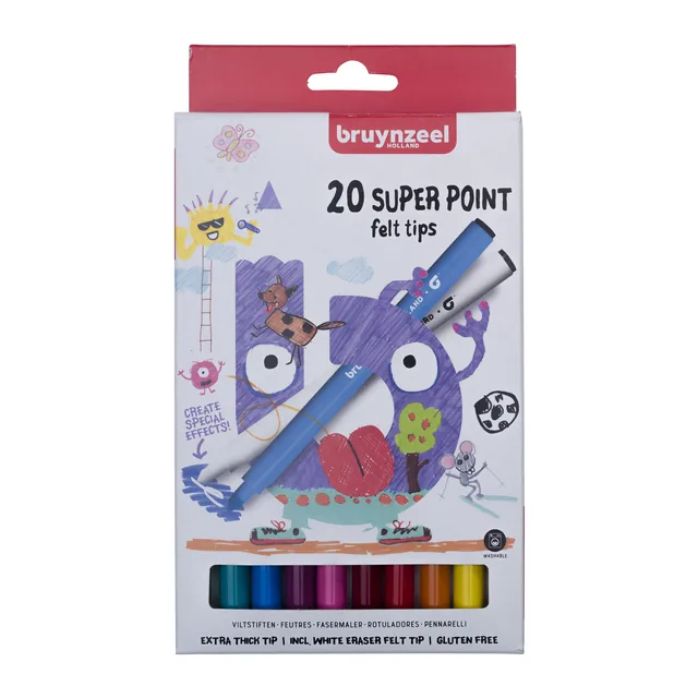 Viltstift Bruynzeel Kids Super Point ass 20st