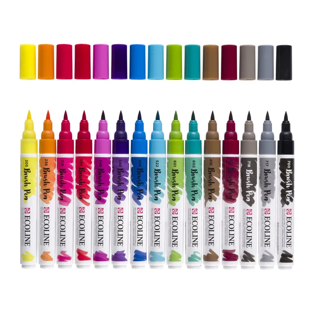 Brushpen Talens Ecoline set 15 stuks assorti
